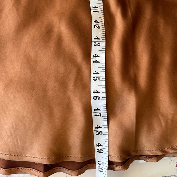 SOLD NWT Oak + Fort Satin Midi Slip Dress M Toffee Brown - Picture 11 of 13